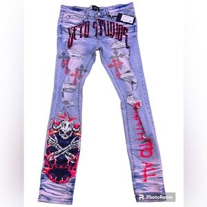Designer Print Denim Jeans